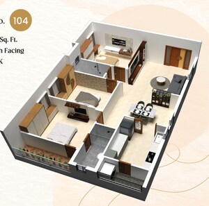 Floor Plan in 2 BHK Apartment at Bairagi Patteda – for Sale