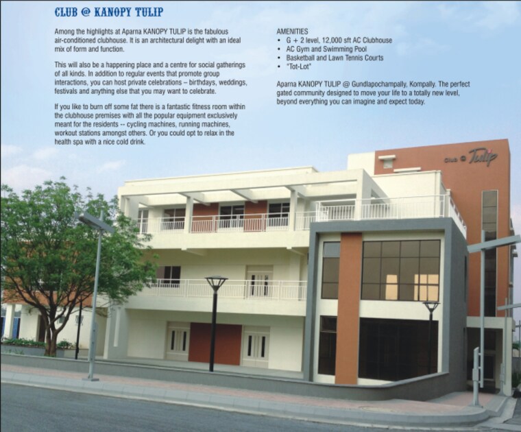 Exterior View, aparna-kanopy-tulip 3 Bedroom 1155 Sq.Ft. Apartment In Kompally Hyderabad 9441307