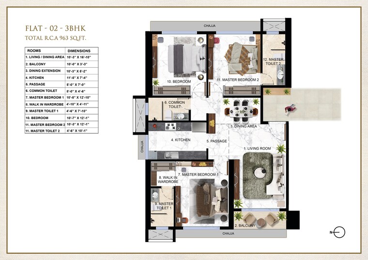 Floor Plan, ravi-the-gateway 3 Bedroom 913 Sq.Ft. Apartment In Kandivali West Mumbai 9442424