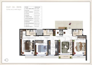 Floor Plan in 3 BHK Apartment at Ravi The Gateway, Kandivali West – for Sale