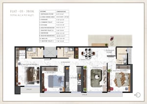 Floor Plan in 3 BHK Apartment at Ravi The Gateway, Kandivali West – for Sale