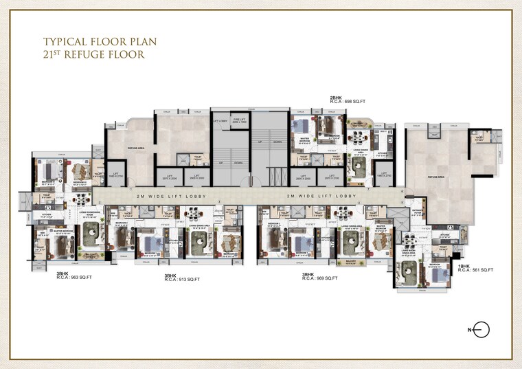 Master Plan, ravi-the-gateway 3 Bedroom 963 Sq.Ft. Apartment In Kandivali West Mumbai 9442470