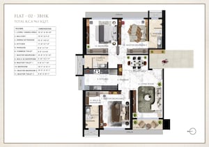 Floor Plan in 3 BHK Apartment at Ravi The Gateway, Kandivali West – for Sale