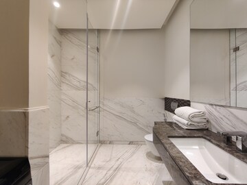 Bathroom in 2 BHK Apartment at Bhartiya Leela Residences, Thanisandra Main Road – for Rent