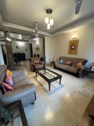Living Room in 4 BHK Builder Floor at Eros Garden Villas, Charmwood Village – for Sale