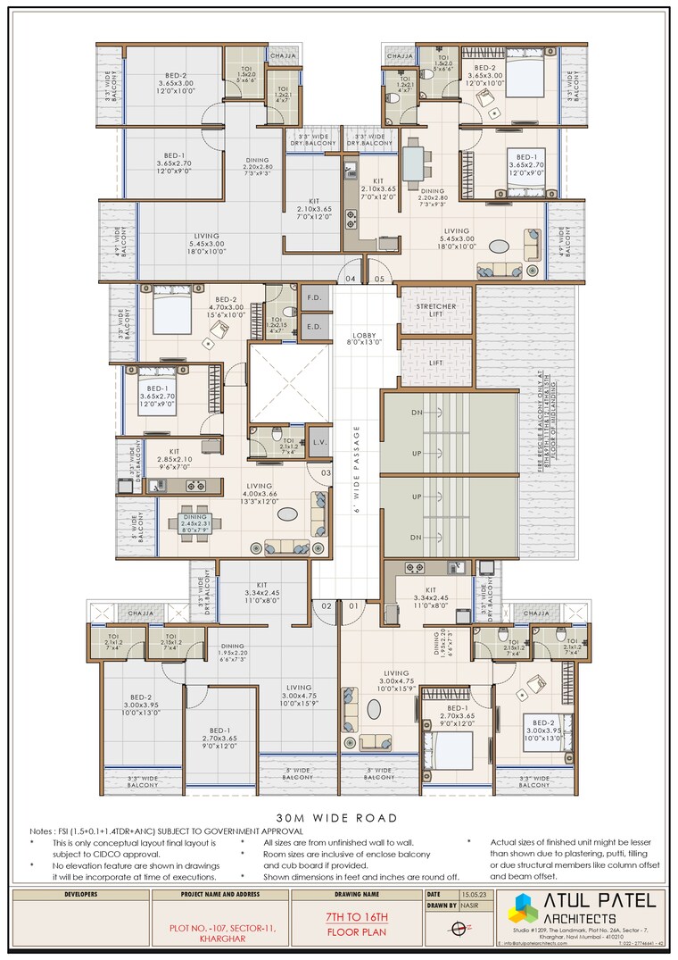 Floor Plan, shree-pote-pallacio 2 Bedroom 728 Sq.Ft. Apartment In Kharghar Sector 11 Navi Mumbai 9443204