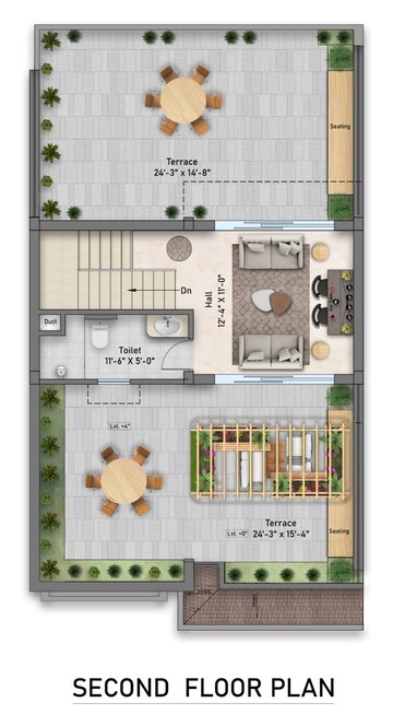 Floor Plan in 4 BHK Villa at High Ground – for Sale