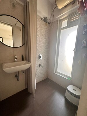 Bathroom in 3 BHK Apartment at Gurukrupa Marina Enclave, Malad West – for Rent