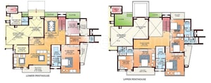 Floor Plan in 4 BHK Apartment at Parsvnath Exotica, Sector 53 – for Rent