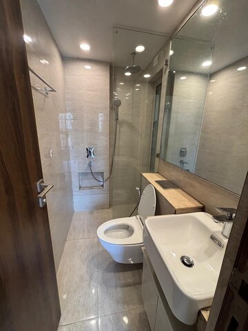 Bathroom in 1 BHK Apartment at Hiranandani Regent Hill, Powai – for Rent