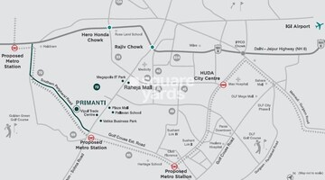 4 BHK Apartment – Map Location View at Tata Primanti Phase 2, Sector 72 - for Rent