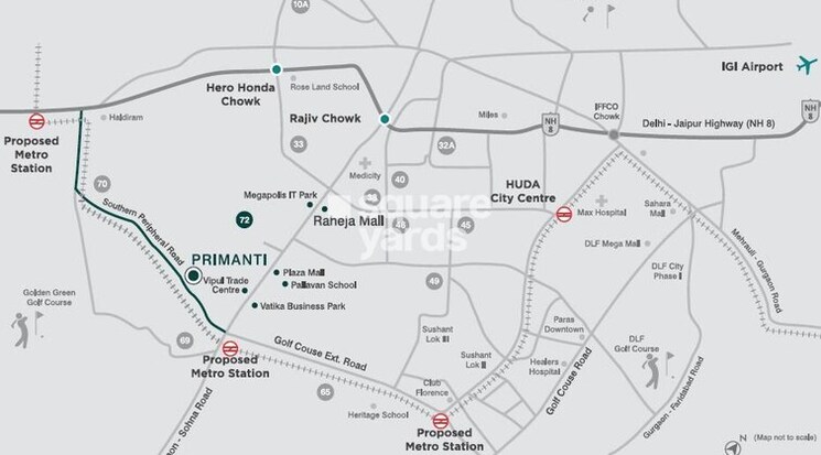 Map Location, tata-primanti-phase-2 4 Bedroom 3320 Sq.Ft. Apartment In Sector 72 Gurgaon 9454651