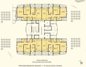 Floor Plan in 3 BHK Apartment at K Raheja Raheja Residency, Malad East – for Sale