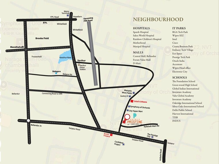 Map Location, srinivasa-srinis-pristine 2 Bedroom 1195 Sq.Ft. Apartment In Chambenahalli Bangalore 9455205