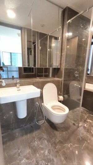 Bathroom in 3 BHK Apartment at Lodha Marquise, Worli – for Rent