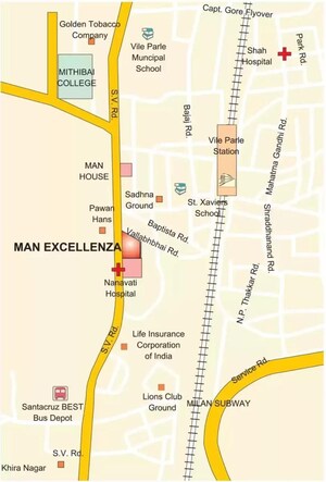  Office Space – Map Location View at Man Excellenza, Vile Parle West - for Sale