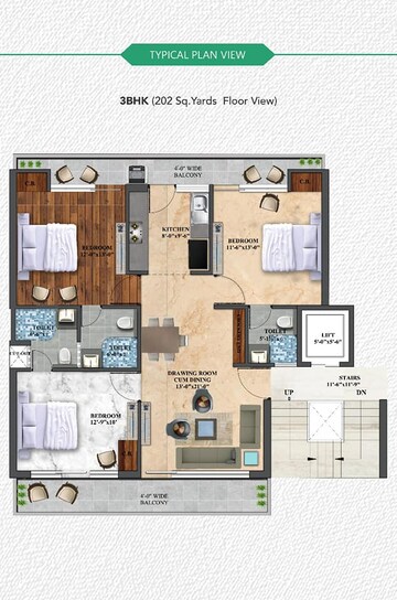 Floor Plan in 3 BHK Builder Floor at Ambala Highway – for Sale
