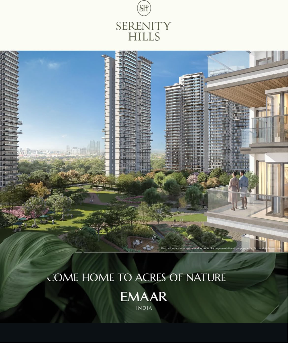 3 BHK + Servant Room 2218 Sq.Ft. Apartment in Emaar Serenity Hills