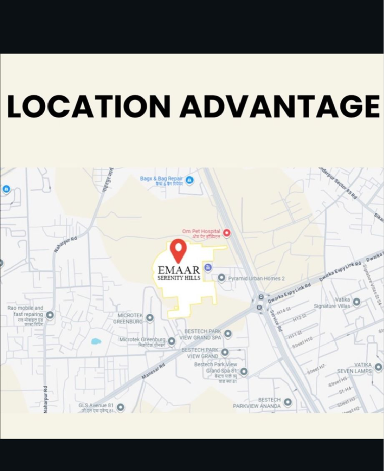Map Location, emaar-serenity-hills 3 Bedroom 2218 Sq.Ft. Apartment In Sector 86 Gurgaon 9455782