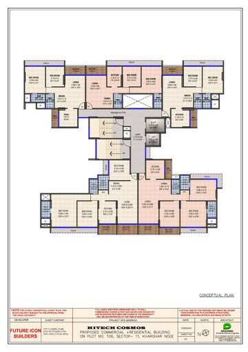 Floor Plan in 2 BHK Apartment at Hitech Cosmos, Kharghar – for Sale