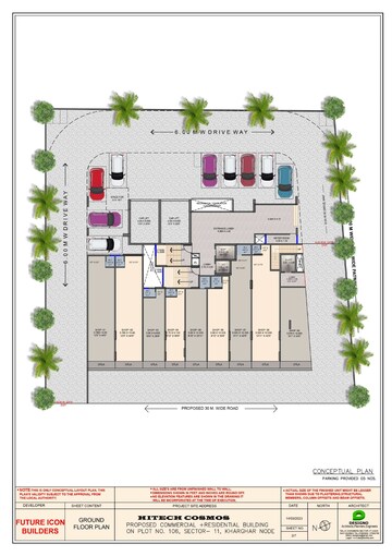 Floor Plan in 3 BHK Apartment at Hitech Cosmos, Kharghar – for Sale