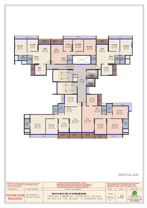 Floor Plan in 3 BHK Apartment at Hitech Cosmos, Kharghar – for Sale