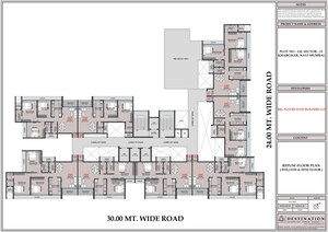 Floor Plan in 3 BHK Apartment at Hitech Crystal Corner, Kharghar Sector 11 – for Sale