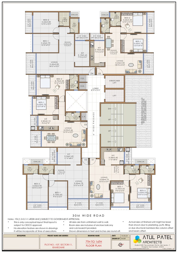 Floor Plan, shree-pote-pallacio 2 Bedroom 728 Sq.Ft. Apartment In Kharghar Sector 11 Navi Mumbai 9457508