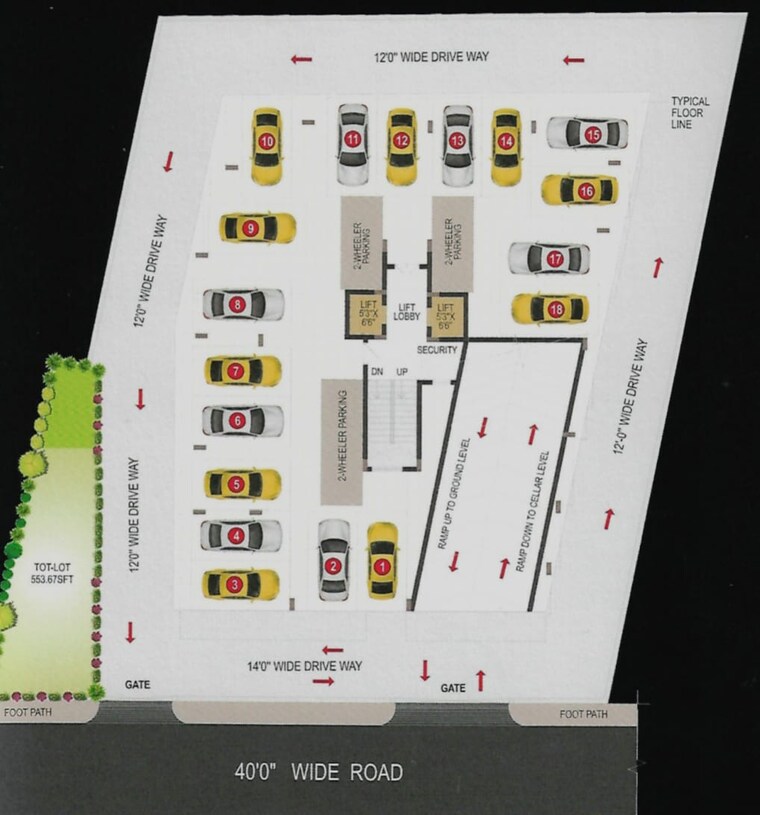 Floor Plan, alkapoor 3 Bedroom 1594 Sq.Ft. Apartment In Alkapoor Hyderabad 9458443
