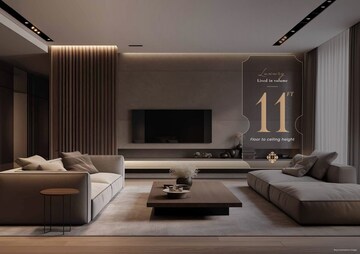 Living Room in 3 BHK Penthouse at Fia Aum Residences, Mahim – for Sale