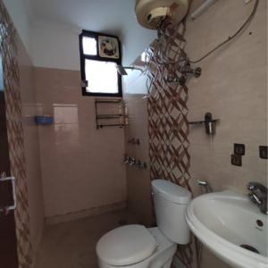 Bathroom in 1 BHK Builder Floor at Malviya Nagar – for Rent