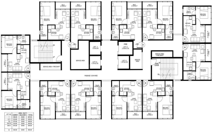 Floor Plan, kharadi 1 Bedroom 343 Sq.Ft. Apartment In Kharadi Pune 9460056