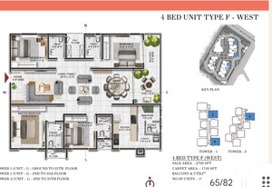Floor Plan in 4 BHK Apartment at Prestige Beverly Hills, Kokapet – for Sale