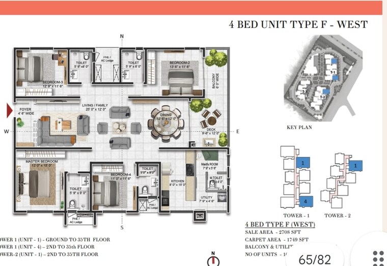 Floor Plan, prestige-beverly-hills 4 Bedroom 2710 Sq.Ft. Apartment In Kokapet Hyderabad 9460306