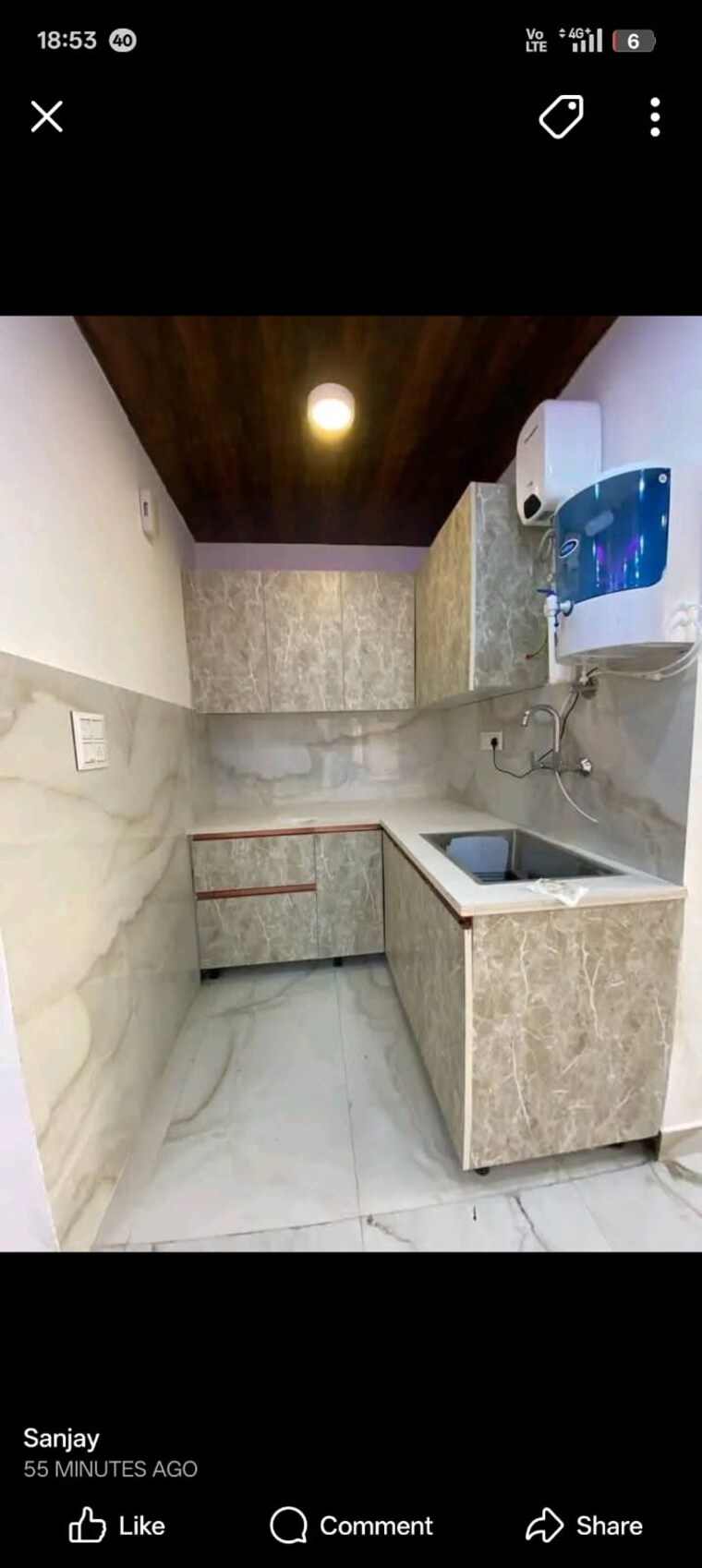 Kitchen, mehrauli 2 Bedroom 800 Sq.Ft. Builder Floor In Mehrauli Delhi 9460396