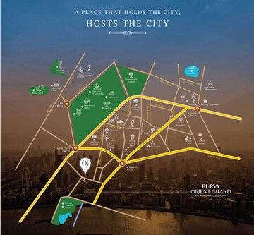 4 BHK Apartment – Map Location View at Puravankara Purva Orient Grand, Mavalli - for Sale