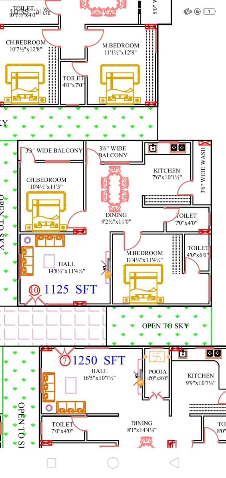 Floor Plan, aaditri-everest 2 Bedroom 1335 Sq.Ft. Apartment In Ameenpur Hyderabad 9460892