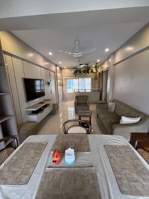 Living Room in 4 BHK Apartment at Juhu – for Rent