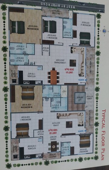 Floor Plan in 3 BHK Apartment at Annapurneshwari Nagar – for Sale