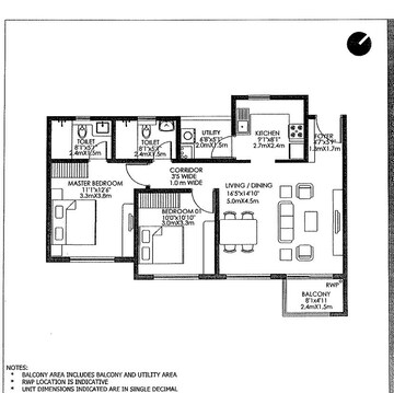Floor Plan in 2 BHK Apartment at Godrej 24 Sarjapur, Sarjapur Road – for Sale