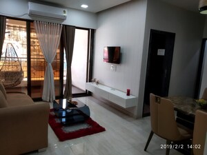 Living Room in 1 BHK Apartment at Runwal Garden City, Balkum Pada – for Rent