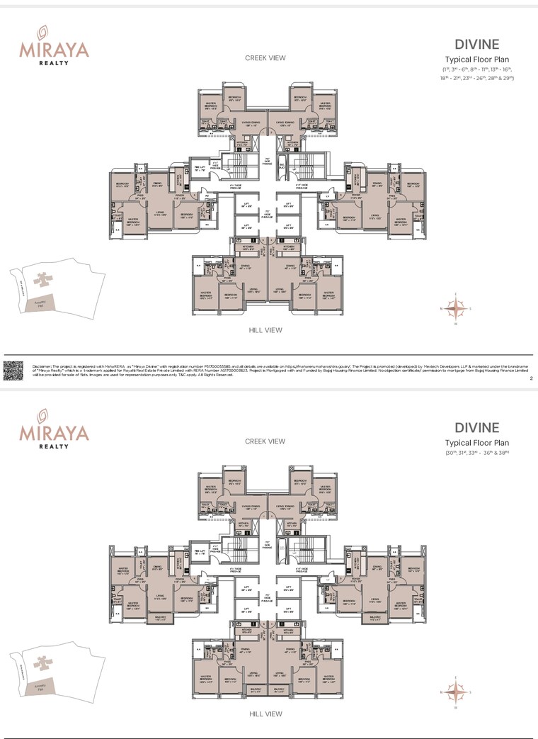 Floor Plan, mextech-miraya-divine 3 Bedroom 1000 Sq.Ft. Builder Floor In Kapur Bawdi Thane 9463910