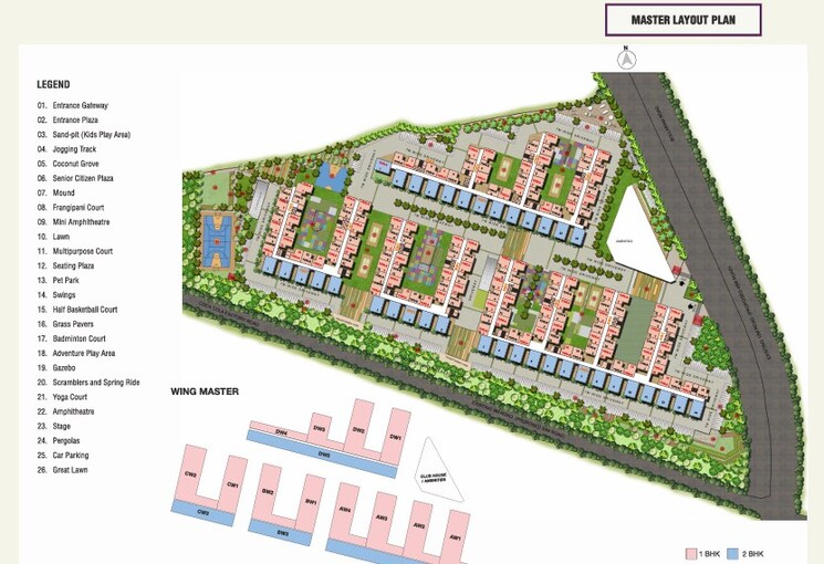 Master Plan, pacifica-nebula-aavaas 1 Bedroom 607 Sq.Ft. Apartment In Miyapur Hyderabad 9463979