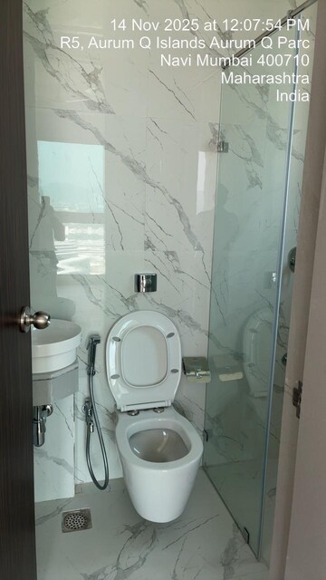 Bathroom in 1 BHK Apartment at Aurum Q Residences, Ghansoli – for Rent