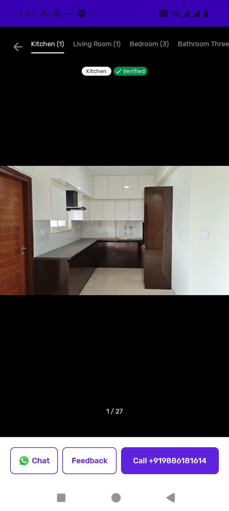 Kitchen, prestige-pine-wood 3 Bedroom 1800 Sq.Ft. Apartment In Koramangala Bangalore 9467071