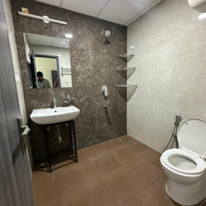 Bathroom in 2 BHK Builder Floor at Chattarpur – for Rent