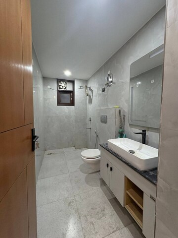 Bathroom in 3 BHK Builder Floor at Chattarpur – for Rent