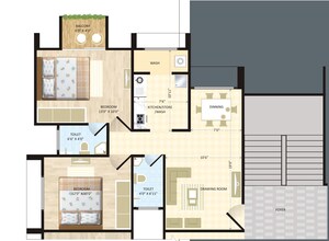 Floor Plan in 2 BHK Apartment at Sargasan – for Sale