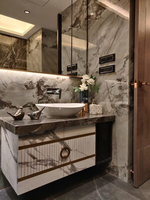 Bathroom in 4 BHK Apartment at Lodha World Crest, Worli – for Rent