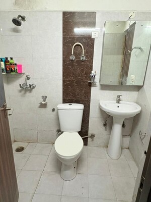 Bathroom in 2 BHK Apartment at AFOWO Raksha Addela, Sector 16c Greater Noida – for Rent